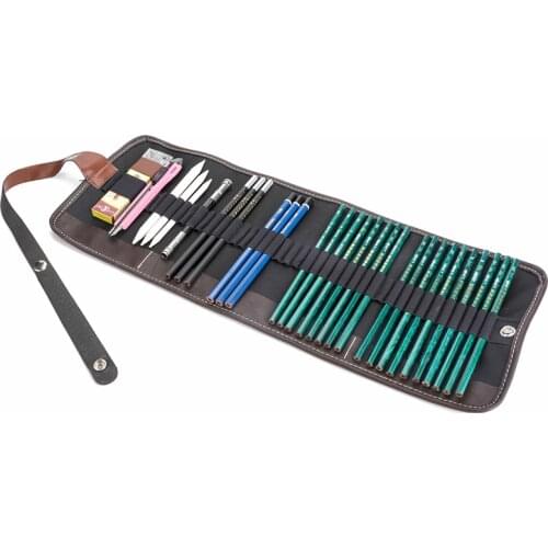 DELI Sketching Art Set Profesional Sketch Charcoal Pencils Art Painting Drawing Pencil Chinese Summer Palace Art Supplies