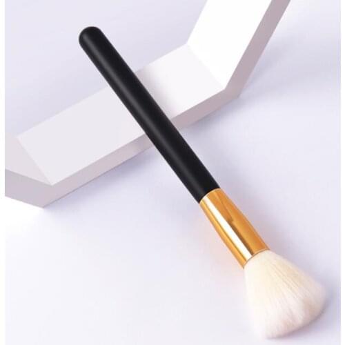 Single makeup brushes beauty tool Yellow and white brush head black gold wooden handle loose powder brush