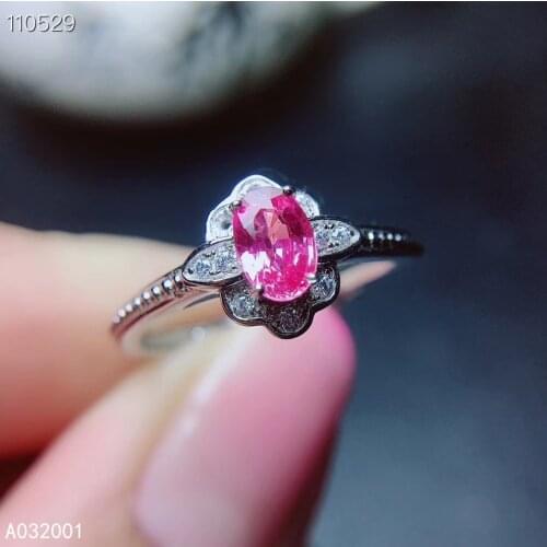 KJJEAXCMY fine jewelry natural pink sapphire 925 sterling silver new women ring support test beautiful