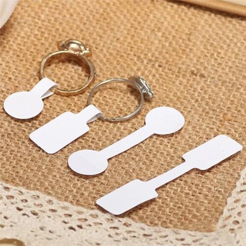 100Pcs Adhesive Blank Practical Size Price Label Tags Blank Jewelry Sticky Necklace Ring Sticker Bracelet Display Tags Stickers
