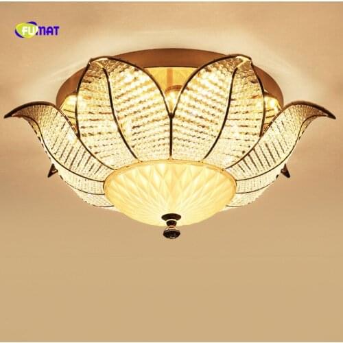 FUMAT Nordic Style Round Sun Flower Shape Crystal K9 Stainess Steel LED Ceiling Lamp Luxury For Dining Room Foyer Kitchen Villa