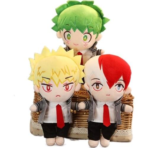 25CM Anime My Hero Academia Izuku Midoriya Katsuki Bakugou Shouto Todoroki Cartoons Doll Plush Toy Soft Stuffed Dolls Gift