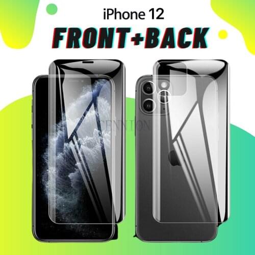 Matte Full Body Front with Back Invisible Hydrogel Film screen protector for iPhone 12 mini 5.4 pro 6.1 pro max 6.7 XR XS X 100