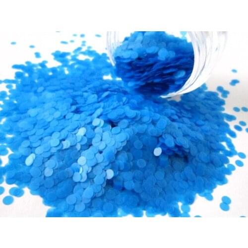 Neon Blue Glitter Matte Glitter Medium Hexagon Dots for Nail Art Scrapbooking and Crafts