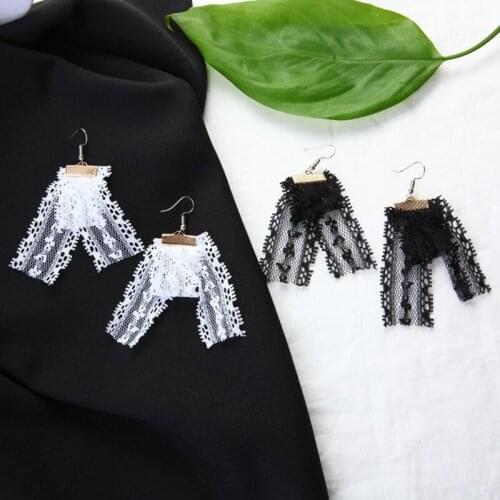 New Korean Fashion Earings Simple Ladies Cloth Lace Earrings Pierced Earrings Brincos Women Wedding Pendant Jewelry Gifts