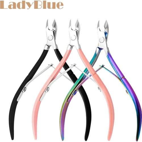 Stainless Steel Nail Cuticle Scissors Manicure Pedicure Tools Rainbow Dead Skin Remover Scissor Nipper Clipper Nail Tool