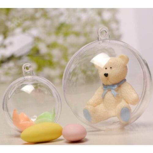 Wholesale 700 piece/lot 6cm Christmas Trees Hanging Ball Decorations Transparent Plastic Clear Ornament Party Supplies SN2717