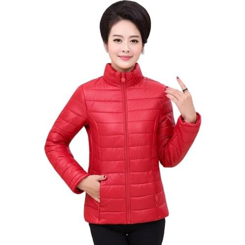 Autumn winter wear down cotton coat jacket women fashion plus size jackets short stand collar thin cotton coats ladies overcoat