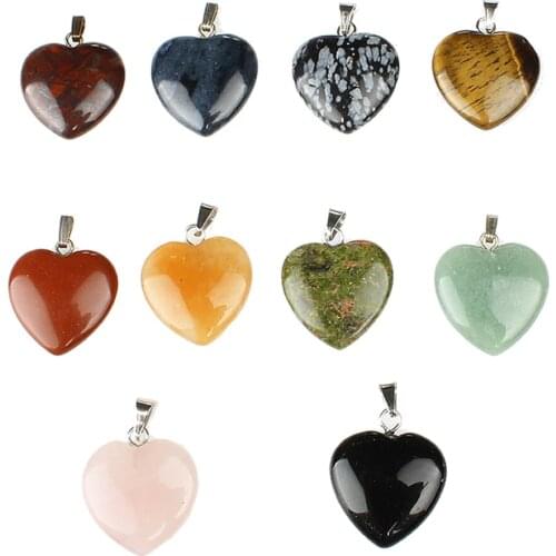 5pcs/Bag Natural Stone 15x18x11mm 20x21x5mm Heart Pendant Metal Pendant Star Jewelry Making DIY Necklace Earrings Accessories
