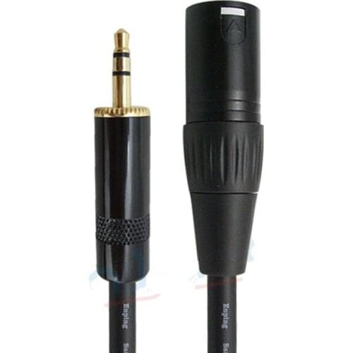 Gold plated 3. 5 double track line to cannon Computer microphone cable Phone line Capacitor microphone line cannon line black