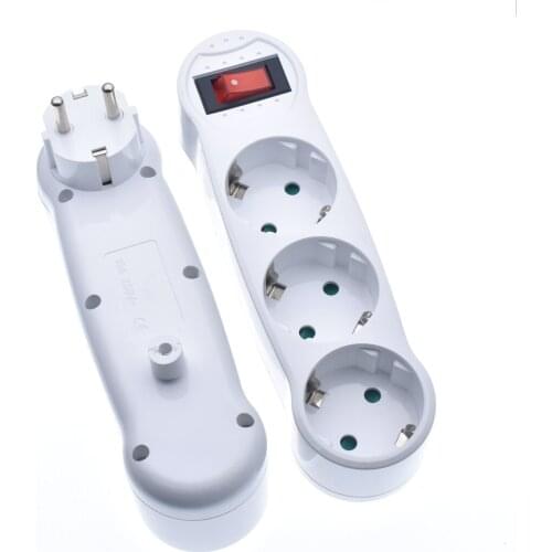 Drop Ship&Wholesale 16A European Type Conversion Plug 1 TO 3 Way EU Standard Power Adapter Socket Mar28