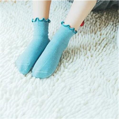 Qiu dong season new candy color black fungus and pure color baby heaps socks-T005
