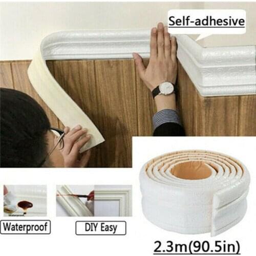 Self Adhesive Vintage Wallpaper Border Waterproof Anticollision 3D Foam Border Sticker Waist Line Living Room Kitchen Baseboard