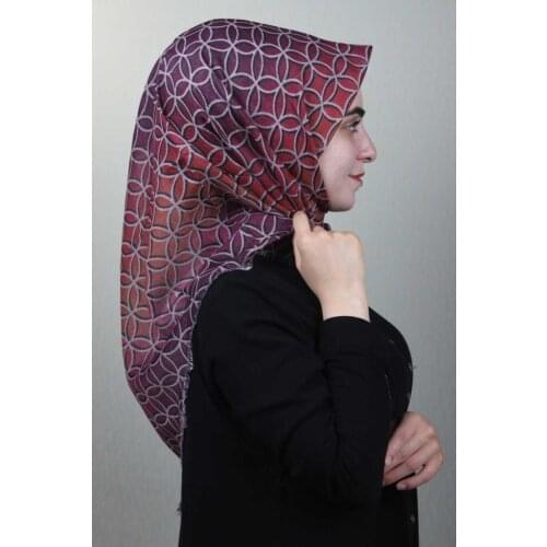 SHAREL SHİNE PATTERNED SILVERY LINEN SCARF-DESEN-01-RENK-16