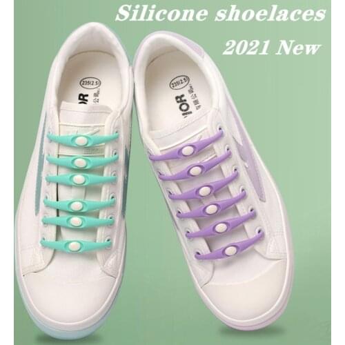 9 Colors New Silicone Elastic Shoelaces Special No Tie Shoelace Lacing Kids Adult Sneakers Quick Shoe Lace