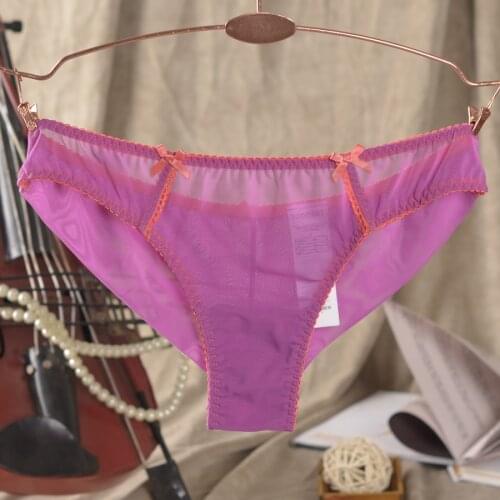 Thin full transparent gauze material breathable female thong panties low-waist sexy perspective sexy temptation t pants