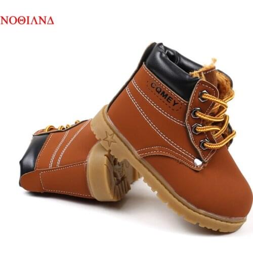 Winter Childrens boots Girls Boys Plush Martin Boots Casual Warm Ankle Shoes Kids Fashion Sneakers Rubber Baby Snow Boots 21-30