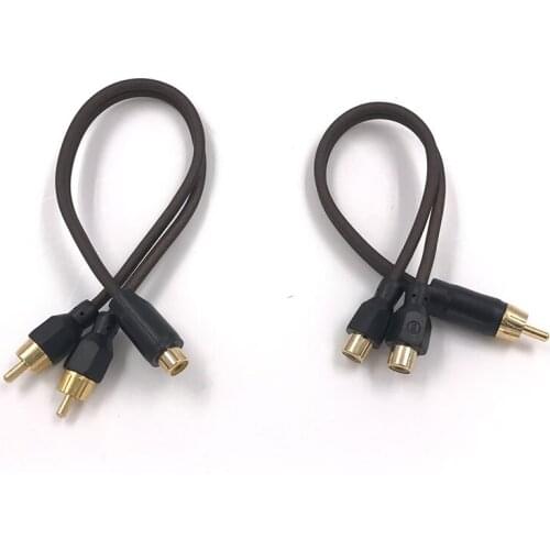 Pure Copper RCA Phono Y Splitter Lead Adapter Cable 1 Male To 2 Female Connector Car Audio 1M2F 1F2M male to female 1 pair