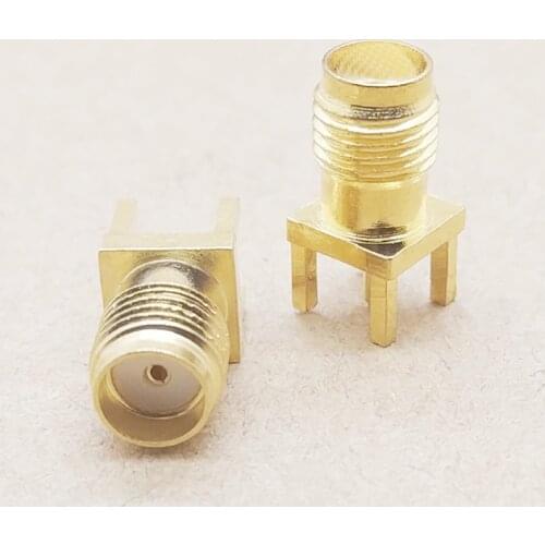 10PCS SMA female Thru Hole plug 180 DEGREE SMA-KE PCB Mount connector RF adapter SMA-KHD Free Shipping