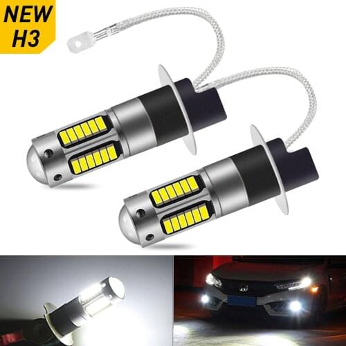 2pcs H27 H3 H1 880 881 LED Fog Lights For VW Golf 4 5 7 6 Passat B5 B6 B7 Touareg Led Car Lights Driving Running Lamp Auto 12V