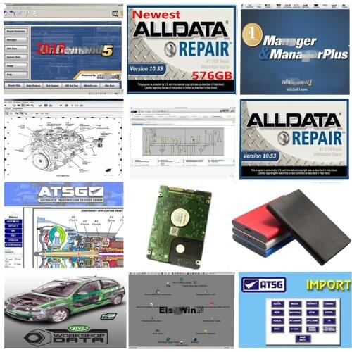 2021 Hot Auto repair software Alldata 10.53v mit...ll OD5 vivid workshop atsg Elsa-Win 49 in 1tb hdd usb3.0 alldata software