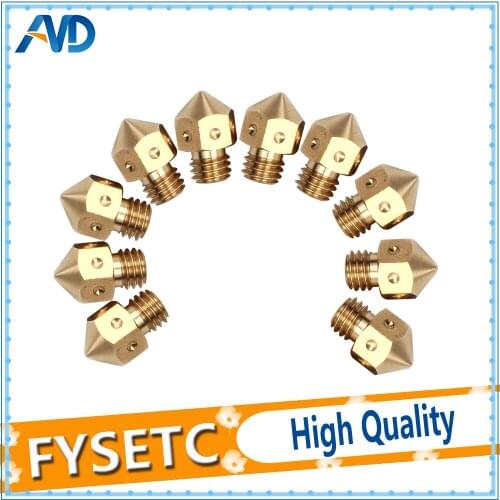50pcs MK8 Nozzles For 3D Printers Hotend MakerBot 1.75mm Filament Head Brass Nozzles J-head Extrusion Rerap Prusa i3 Extruder