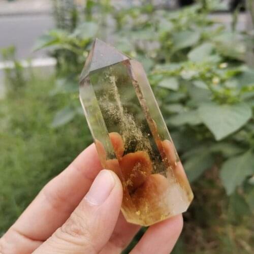 70~80mm Natural quartz crystal Tower Citrine quartz crystal wand point healing