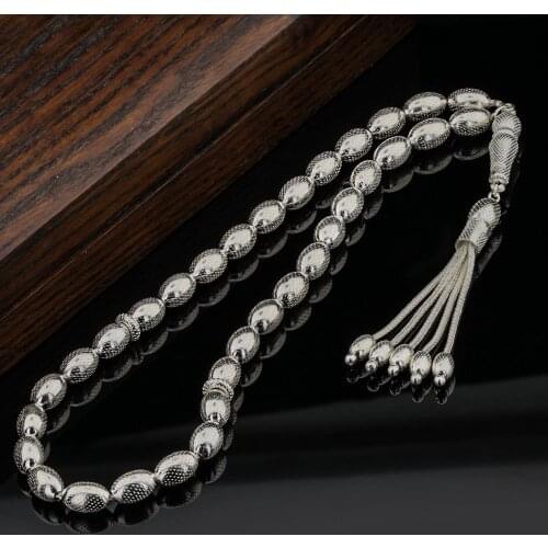 925 sterling Silver Barley Cut Dot Embroidered Rosary Model 3