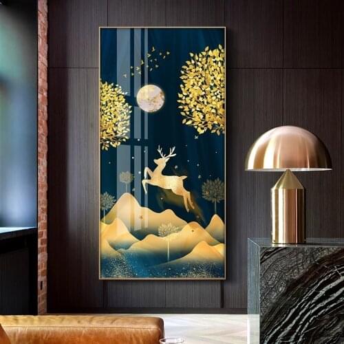 Nordic Canvas Painting Abstract Living Room Golden Art Wall Pictures Print Bedroom Dinning Room Home Decor Unframed Poster Art