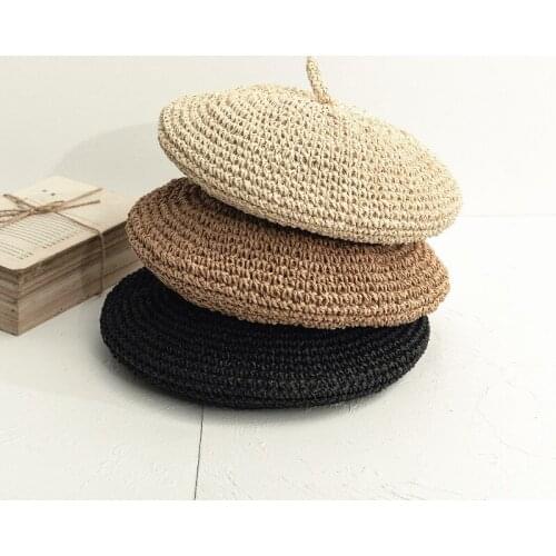 Summer Women Outdoor Shopping Travel Beret Hat Ladies Girls Hollow Out Breathable Artist French Pumpkin hat Casquette Sun hats