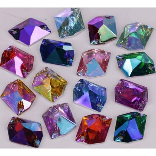 Free Shipping! 11x14mm, 16x20mm, 21x26mm Colors AB #3265 Cosmic Resin Sew On Stones