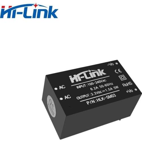 Free Shipping 2pcs/Lot AC-DC 220V to 3.3V 5W Step Down Buck Power Supply Module Mini CE HLK-5M03