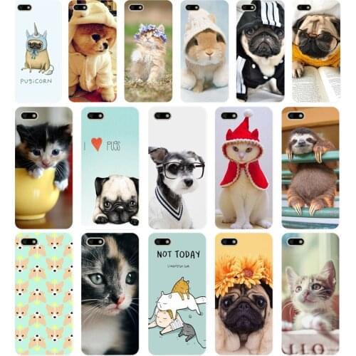 202H Cute Animals Funny Cat Dog Tiger Design Soft Silicone Tpu Cover Case for huawei Honor 7a pro 7x play case
