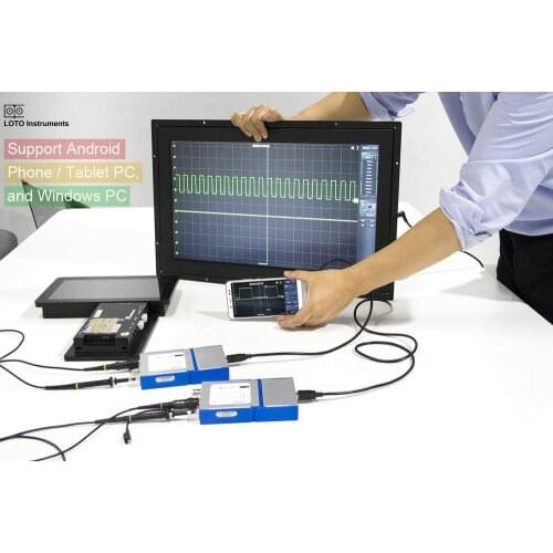Handheld USB PC Virtual Digital Oscilloscope 20M Bandwidth 50 MSa/s Support Android Phone Signal Generator Logic Analyzer