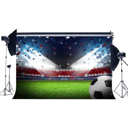 Indoor Stadium Bokeh Stage Lights Green Grass Meadow Sports Football Field Backdrop Photography Background