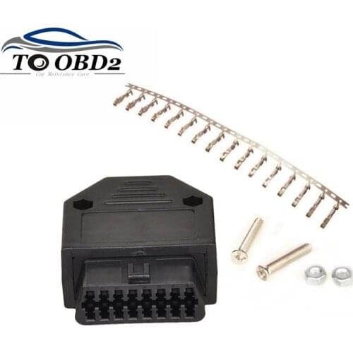 Hot Sale OBD2 Cable Car Diagnostic Adapter OBDI OBDII Connector Male/Female Shell Plug+Shell+Terminal+Screw Free Shipping