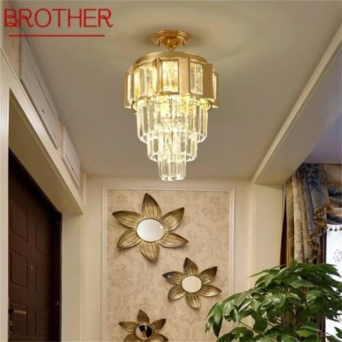 BROTHER Chandelier Lamp Fixtures Crystal Pendant Light Postmodern Luxury Home LED for Aisle Corridor