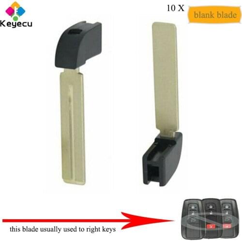 KEYECU 10PCS Smart Prox Insert Emergency Remote Key Blade - FOB for Toyota Avalon Camry C-HR Prius Prime 2016 2017 2018 HYQ14FBC