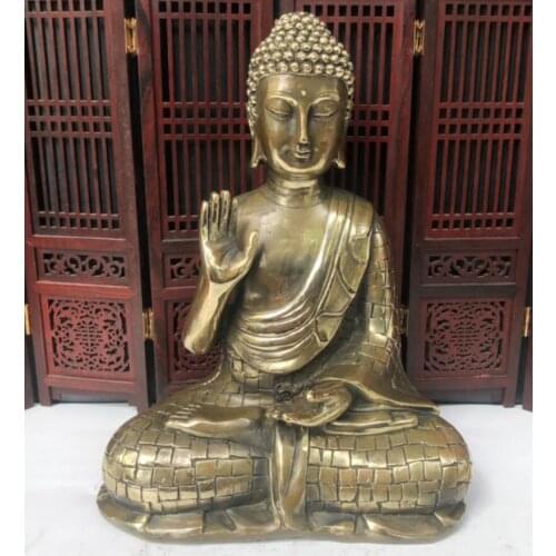 China brass archaize Sakyamuni Buddha crafts statue