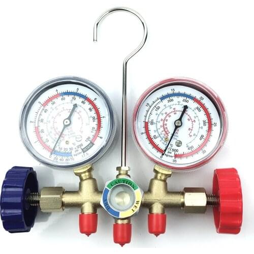 For R22 R12 R134A Refrigeration Kit Manifold Auto Refrigerant H/L Car HVAC A/C Gauge Set Quick Coupler Manifold Gauge Tool Set
