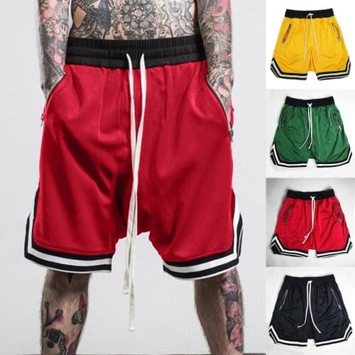 Short masculino Fashionable Mens Shorts Elastic Rope Stretch Mesh Pocket Casual Plain Sports Shorts masculino