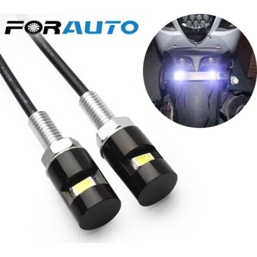 LEEPEE 2pcs/lot Motorcycle License Plate lamp Screw Bolt Tail Light 12V SMD 5630 Car Auto White LED Moto Lights Accessories