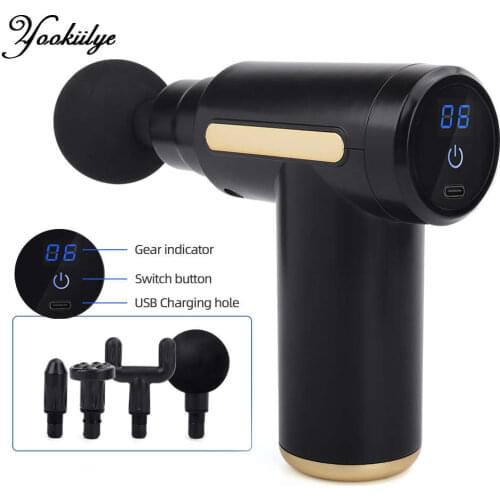 Massage Gun Deep Tissue Percussion Muscle Massager for Pain Relief LCD Fascia Gun Electric Body Massager 6 gear 1800-3200rpm/min