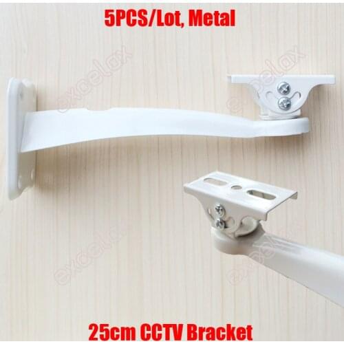 5PCS/Lot 25cm Length Metal CCTV Camera Wall Mount Bracket Support for Security Zoom Box Body Bullet Camera & Housing