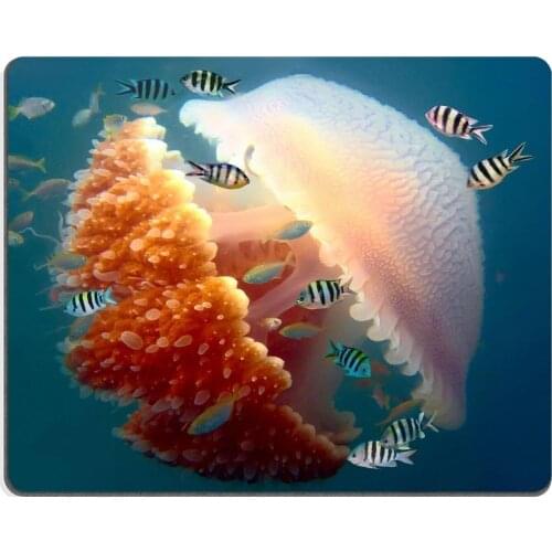 Peaceful image of a mosaic jellyfish Mouse Pad Customized Game Mouse mat Rectangle 300mm*250mm*3mm