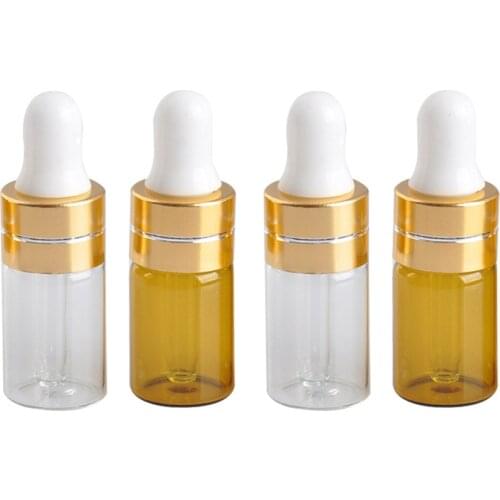 3/5ml Portable Reusable Sample Travel Dropper Sub-bottles For Essential Oil Glass Tube Plastic Dropper Empty Refillable Bottles