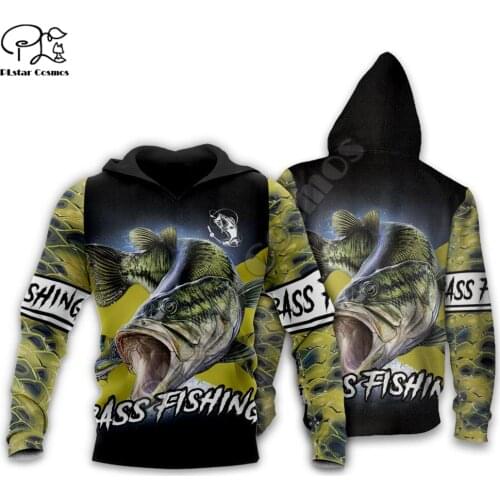 PLstar Cosmos Bass Fishing Fashion Mens/Women Sweatshirt Funny Animal 3D Print Hoodies Harajuku Jacket outdoor Casual Style-1