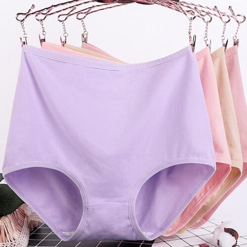 XL~6XL Seamless Cotton Briefs For Women Lingerie Underpants Soft Panties Solid High Waist Breathable Underwear Female Intimates