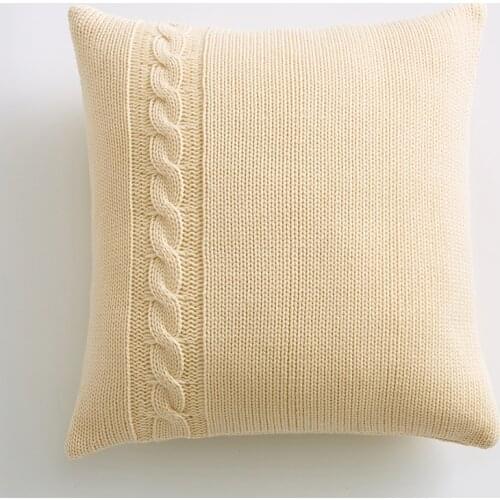 Solid Cushion Cover Knit Pillow Cover Blue Mustard Yellow Grey Pink Pillow Case Fashion 45cm*45cm Home decoration For sofa Bed