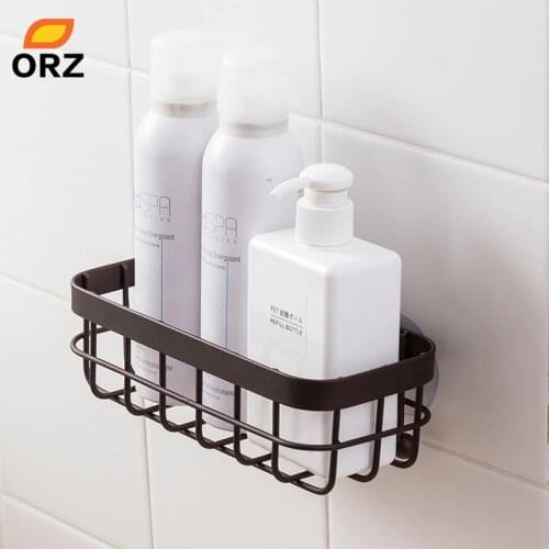 ORZ Bathroom Organizer Shelf Wall Mount Storage Rack Shampoo Shower Holder Kitchen Storage Organizer Basket Bathroom Accessories
